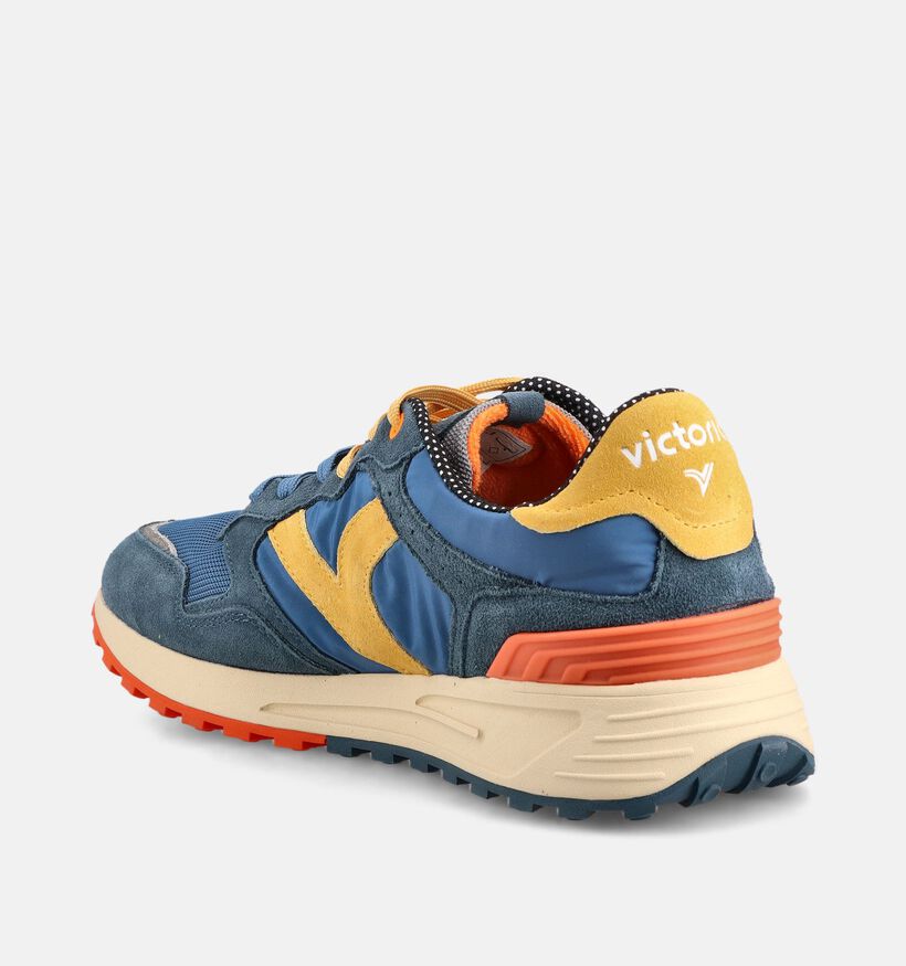 Victoria Chaussures plates en Bleu fonc&eacute;/Jaune pour hommes (371888) - pour semelles orthop&eacute;diques