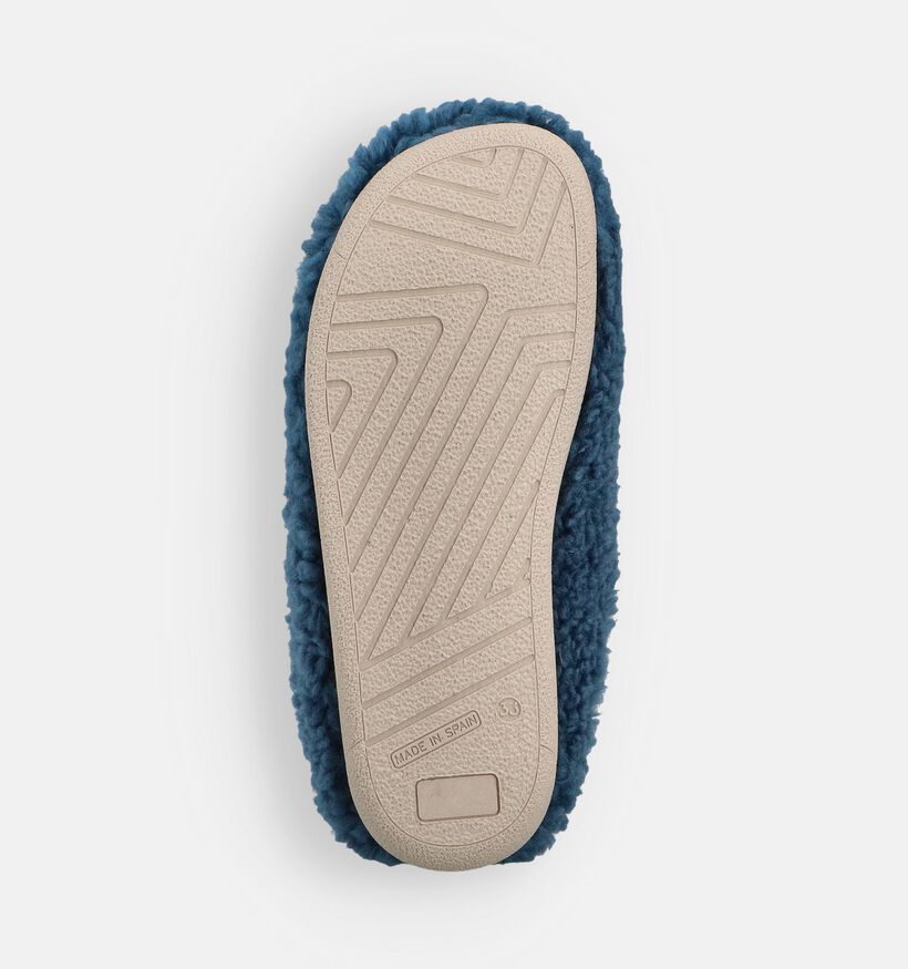 Milo & Mila Blauwe Teddy Pantoffels voor meisjes, jongens (364948) - geschikt voor steunzolen