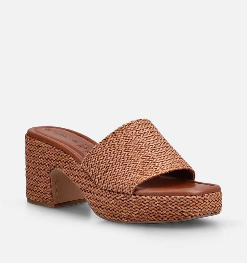 Tamaris Bruine Slippers met Gevlochten Hak voor dames (371720)