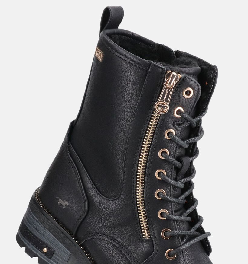 Mustang Zwarte Boots met Veter en Rits voor dames (378905)