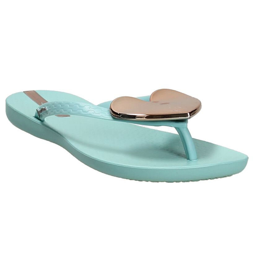 Turquoise Teenslipper Ipanema met Hartje, , pdp