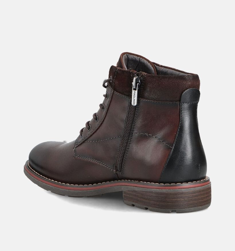 Pikolinos York Donkerbruine Boots met Veter en Rits voor heren (379254) - geschikt voor steunzolen
