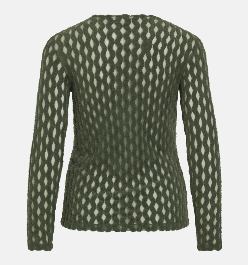 Vila Indira Funnelneck Kakigroene T-shirt voor dames (364101)
