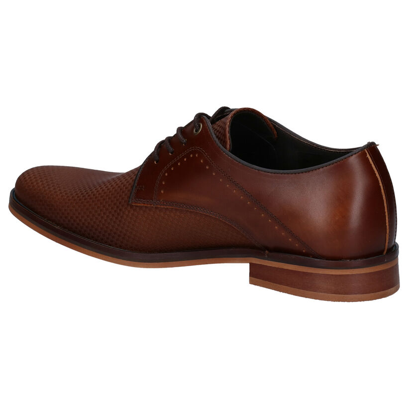 Bullboxer Cognac Geklede Veterschoenen in leer (281829)