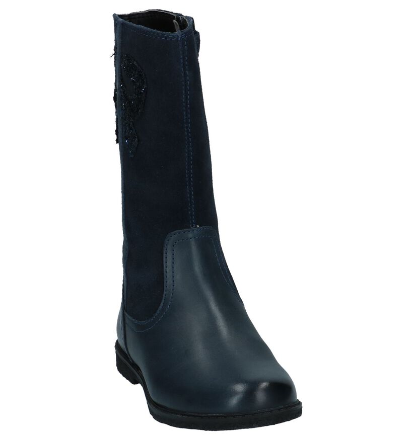 Geox Bottes hautes en Bleu foncé en cuir (223152)