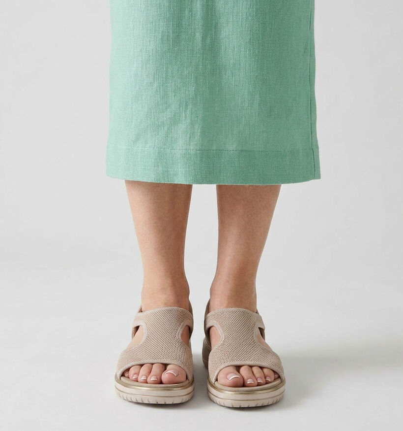 Jana Step in Beige/Gouden Sandalen voor dames (371802)