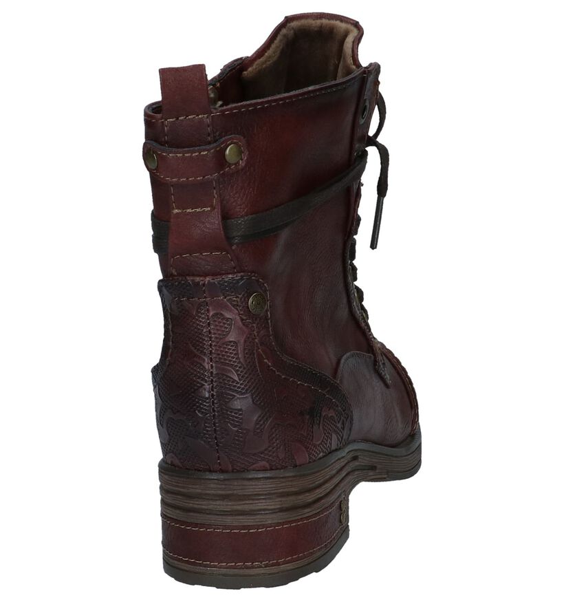Donker Bruine Boots met Rits/Veter Mustang in kunstleer (231656)