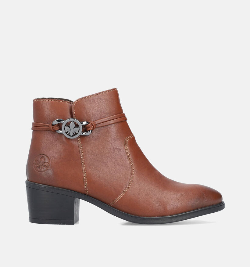 Rieker Cognac Enkellaarzen met blokhak voor dames (347444)