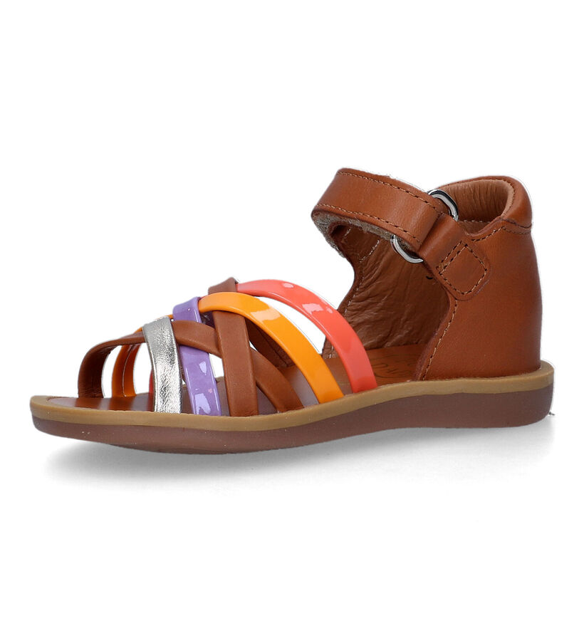 Pom d'Api Poppy Lux Sandales en Cognac pour filles (322870)