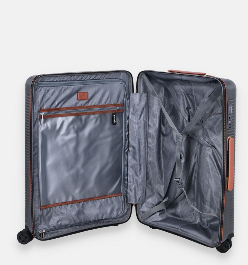 Origin Donkergrijze/Cognac Reiskoffer Medium voor heren, dames (376176)