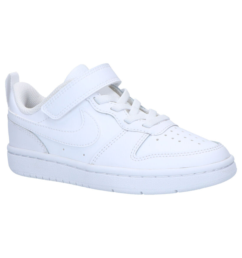 Nike Court Borough Low Baskets en Blanc en cuir (293604)