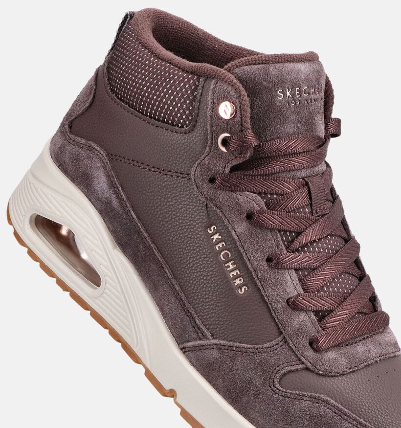 Skechers Uno Stacre Shine Baskets montantes en Marron pour femmes (376923) - pour semelles orthop&eacute;diques