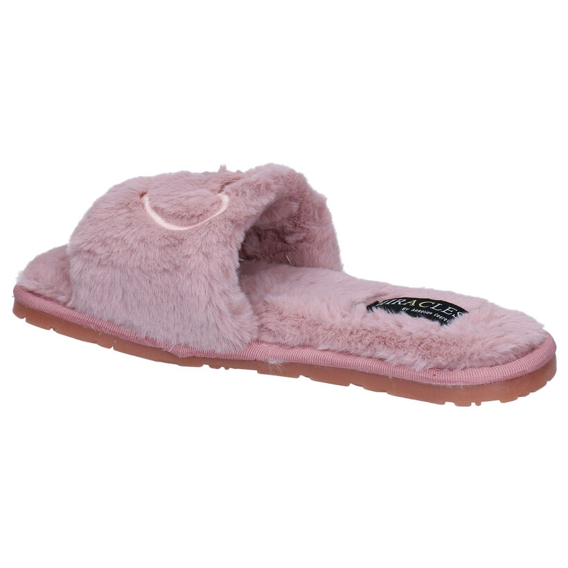 Miracles Annelien Pantoufles en Rose en textile (289570)