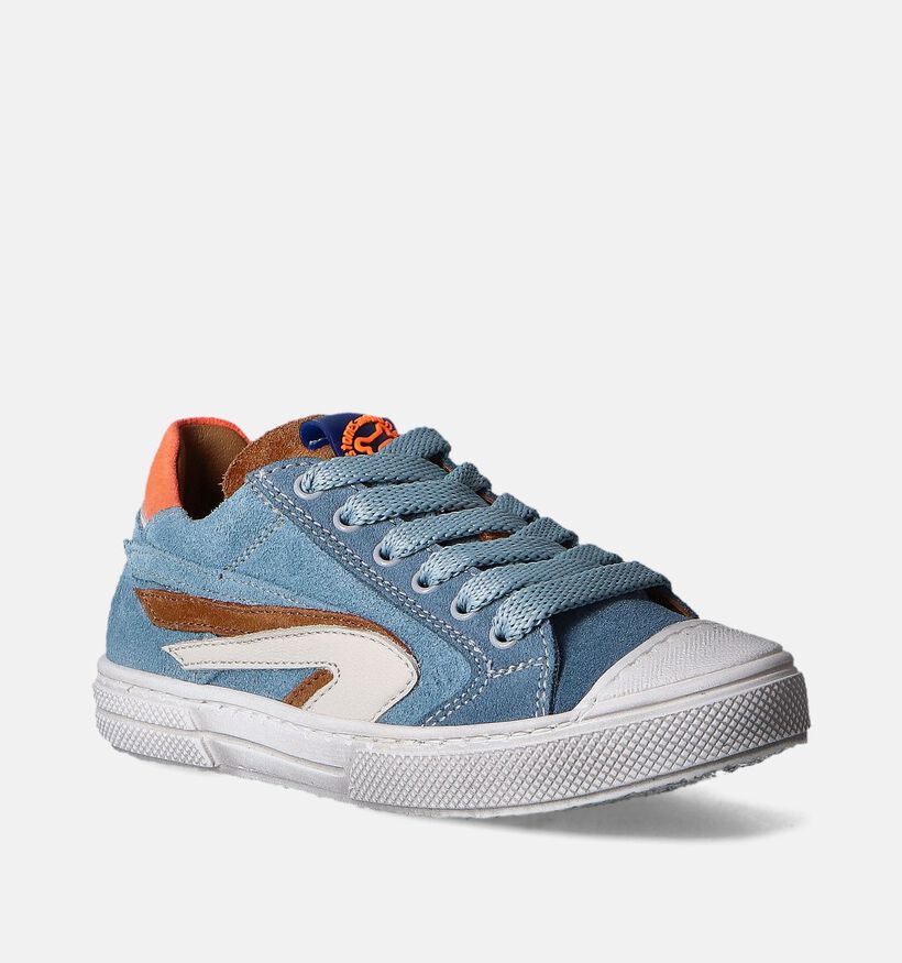 STONES and BONES Richi Blauwe Veterschoenen voor jongens (352659) - geschikt voor steunzolen