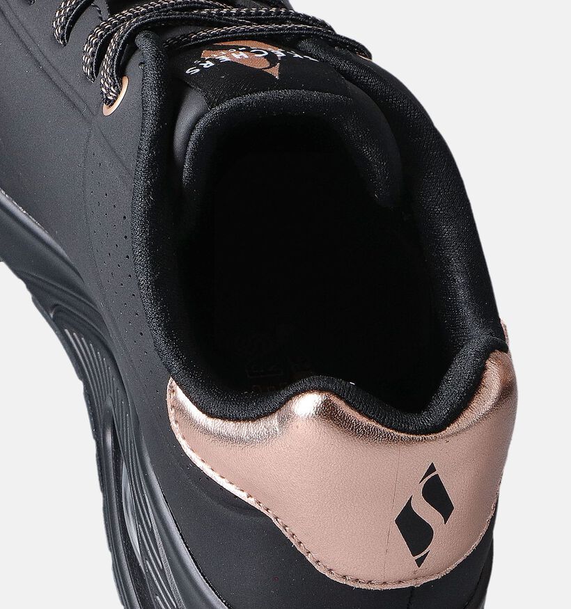 Skechers Uno Shimmer Away Zwarte Sneakers voor dames (365656) - geschikt voor steunzolen