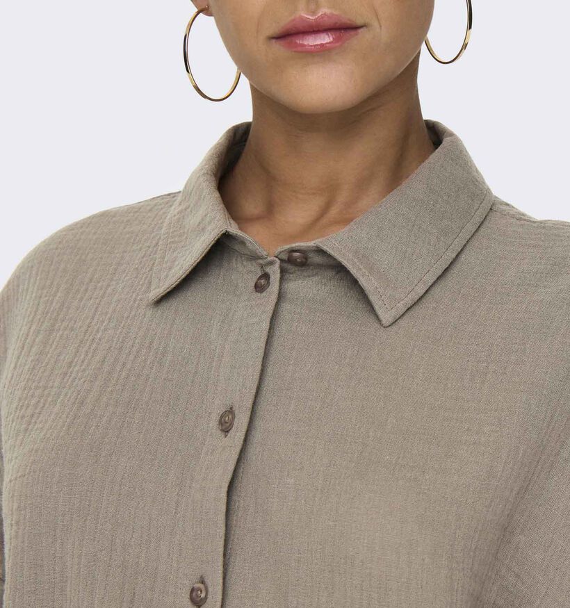 JDY Theis Life Cropped Chemise en Marron pour femmes (370062)