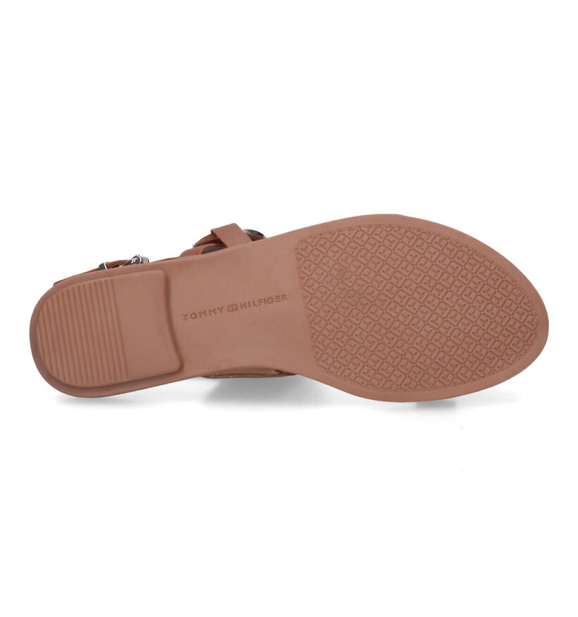 Tommy Hilfiger Round Flat Sandales en Cognac pour femmes (303985)