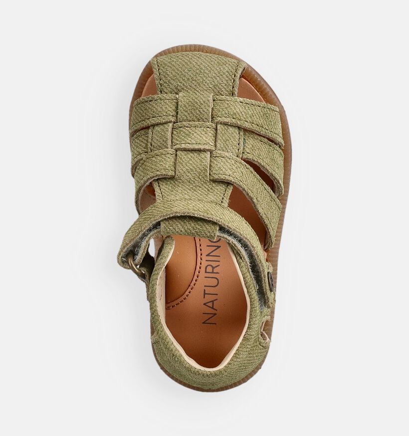 Naturino Zaffiro Suede Groene Babysandalen voor jongens, meisjes (373102)