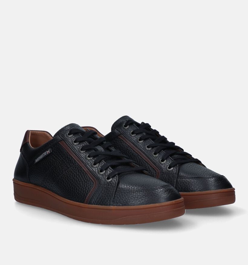 Mephisto Harrison Oregon Zwarte Veterschoenen voor heren (330695) - geschikt voor steunzolen