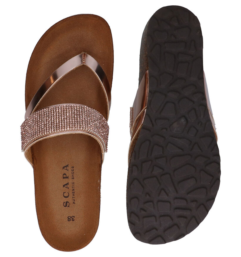 Scapa Rose gold Teenslippers in kunstleer (288773)