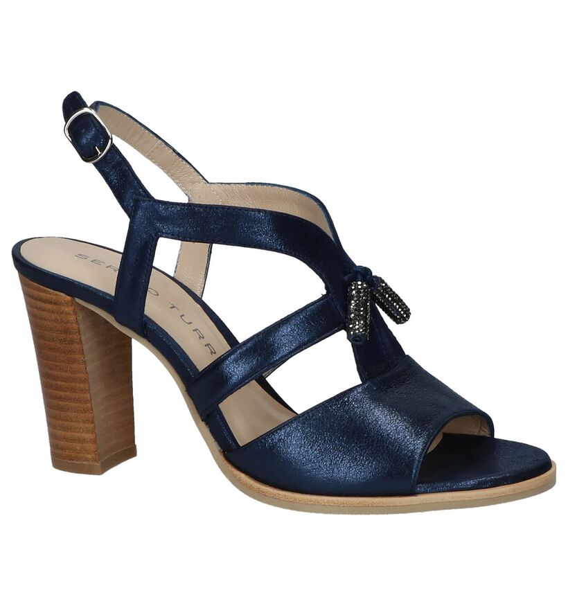 Sergio Turri Donkerblauwe Sandalen in leer (216521)