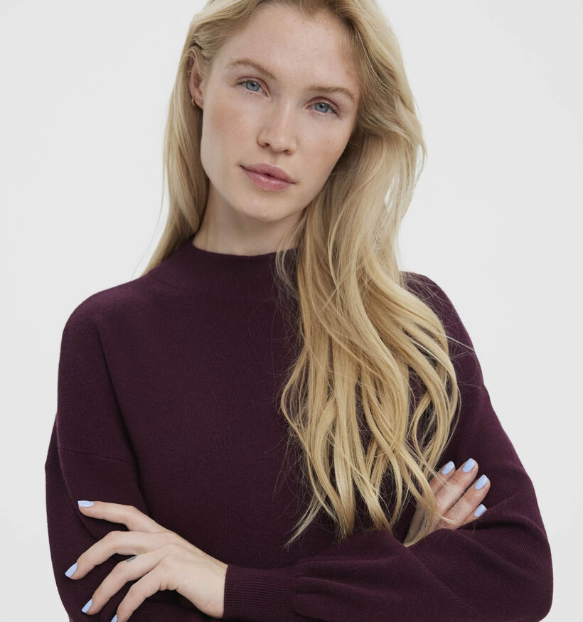 Vero Moda Nancy Bordeaux Jurk met Lange Mouwen voor dames (361180)