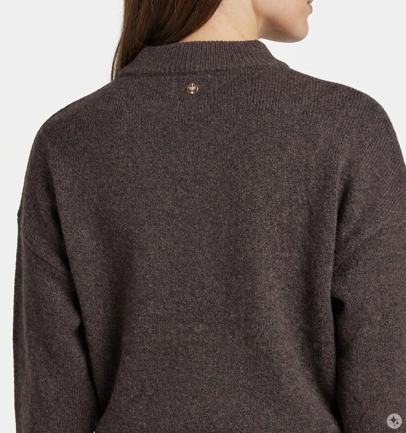 Deeluxe Original Nina Donkerbruine Trui met Knoopdetail voor dames (382268)