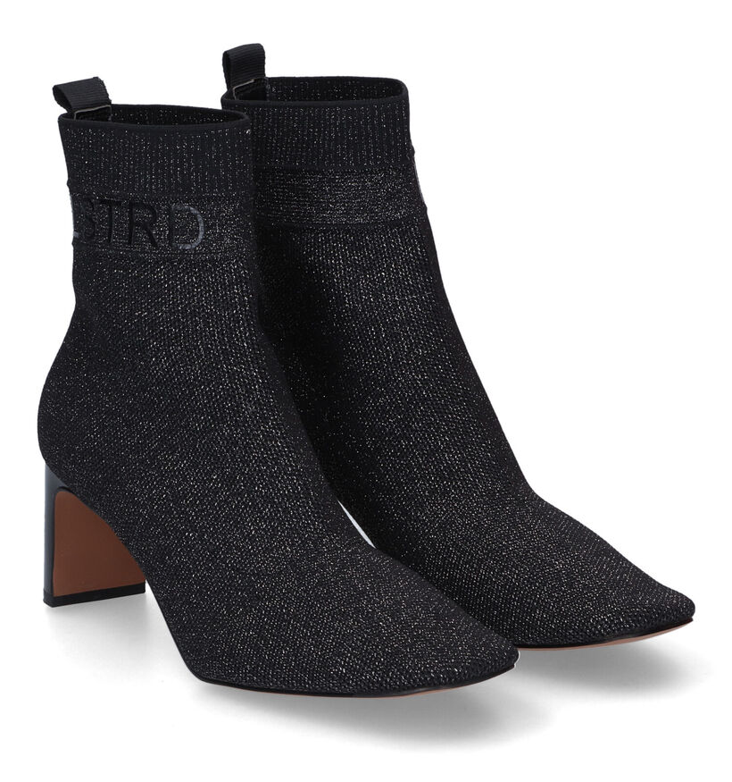 La Strada Bottines à talons en Noir en textile (316779)