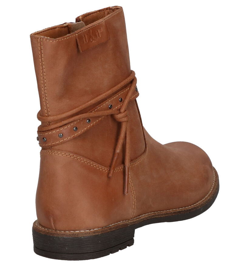 Milo & Mila Cognac Korte Laarzen in nubuck (261276)