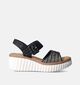 Rieker Zwarte Sandalen met Sleehak voor dames (354991)