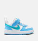 Nike Court Borough Low Baskets basses en Blanc/Bleu pour filles, gar&ccedil;ons (377301)