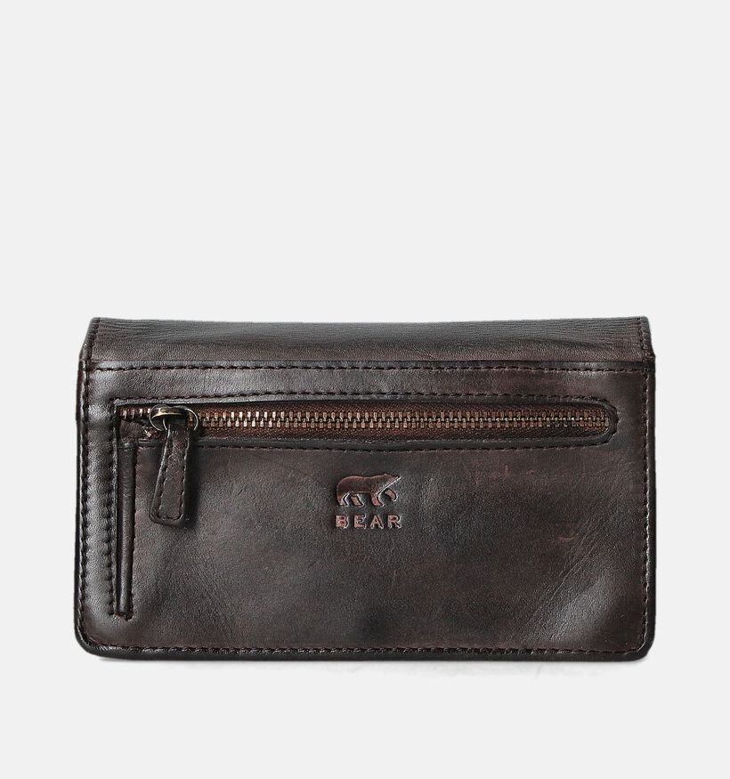 Bear Design Porte-monnaie &agrave; rabat en Brun fonc&eacute; pour femmes (382119)