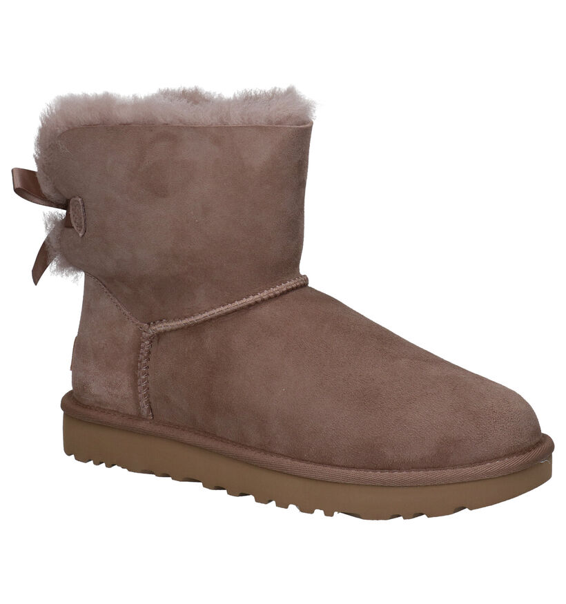 UGG Mini Bailey Bow II Bottes en Taupe en daim (294533)