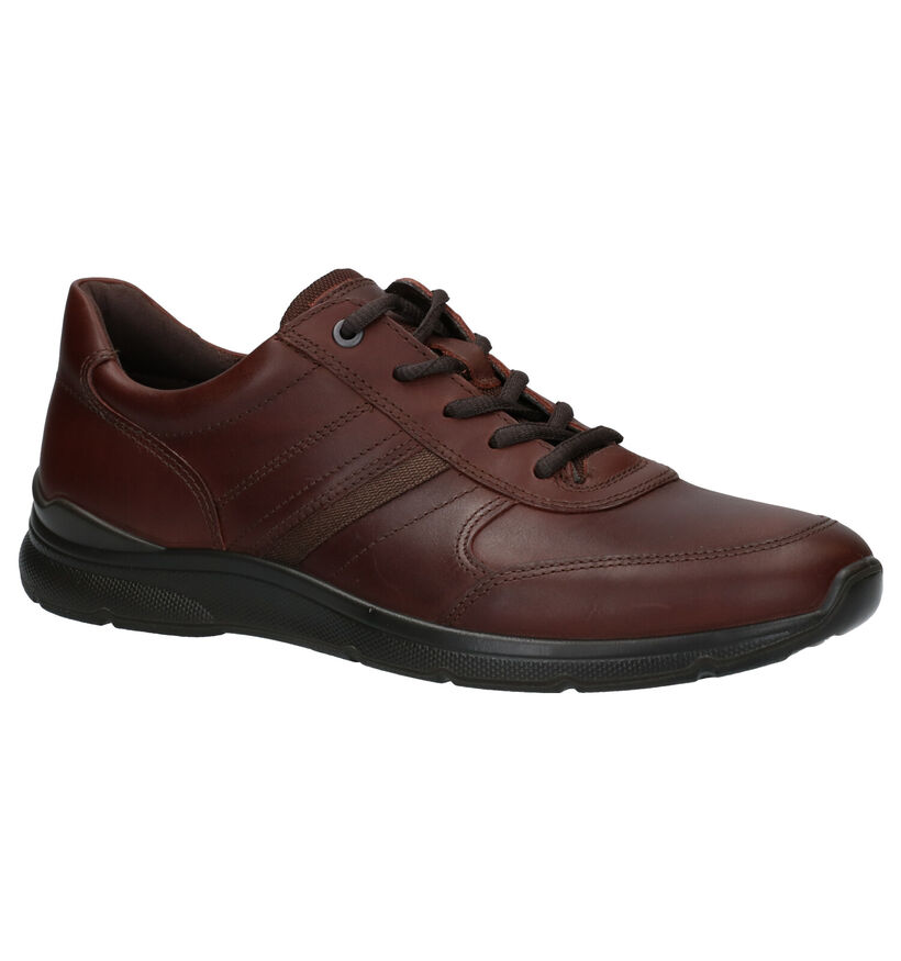 ECCO Irving Casual Veterschoenen Cognac in leer (213914)