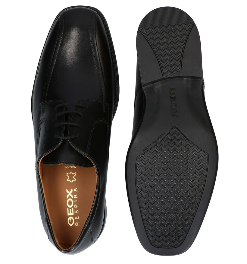 Geox Federico Chaussures à lacets en Noir en cuir (279759)
