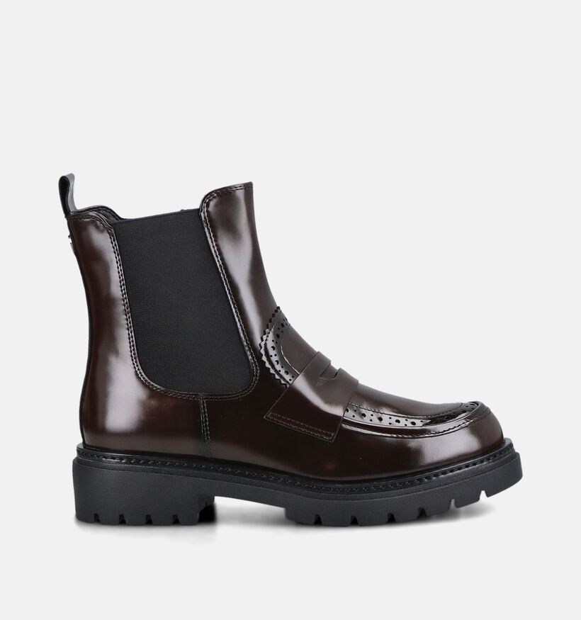 Marco Tozzi Bottines Chelsea en Brun fonc&eacute; pour femmes (379034)