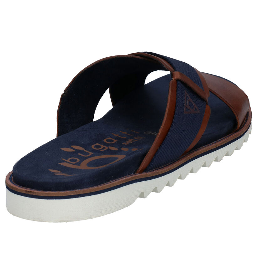 Bugatti Limon Blauwe Slippers in leer (287403)