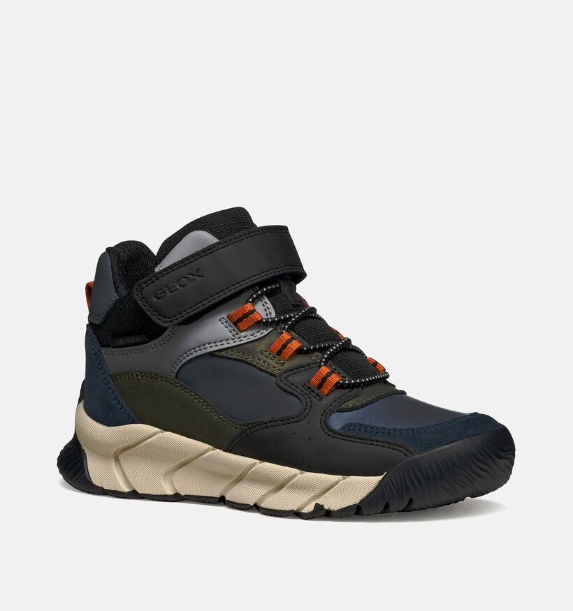 Geox Flexyper Pro Chaussures hautes en Noir pour garçons (360386) - pour semelles orthopédiques