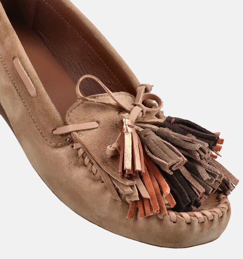 Les Tropeziennes Scarlett Chaussures bateau en Beige fonc&eacute; pour femmes (386712)