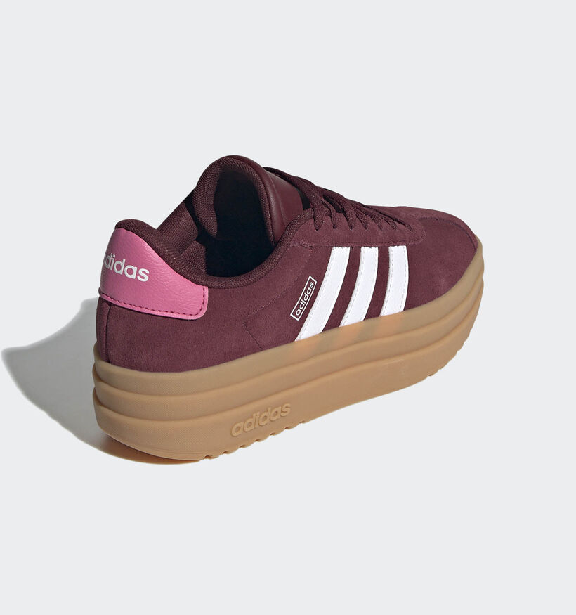 adidas VL Court Bold Baskets basses en Bordeaux pour filles (359699) - pour semelles orthopédiques