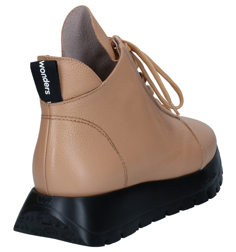 Wonders Naturel Hoge Veterschoenen in leer (298916)