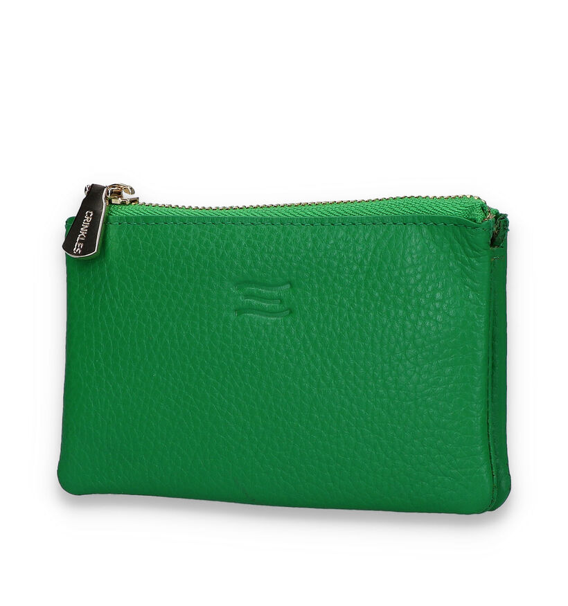 Crinkles Porte-monnaie zippé en Noir en cuir (321310)