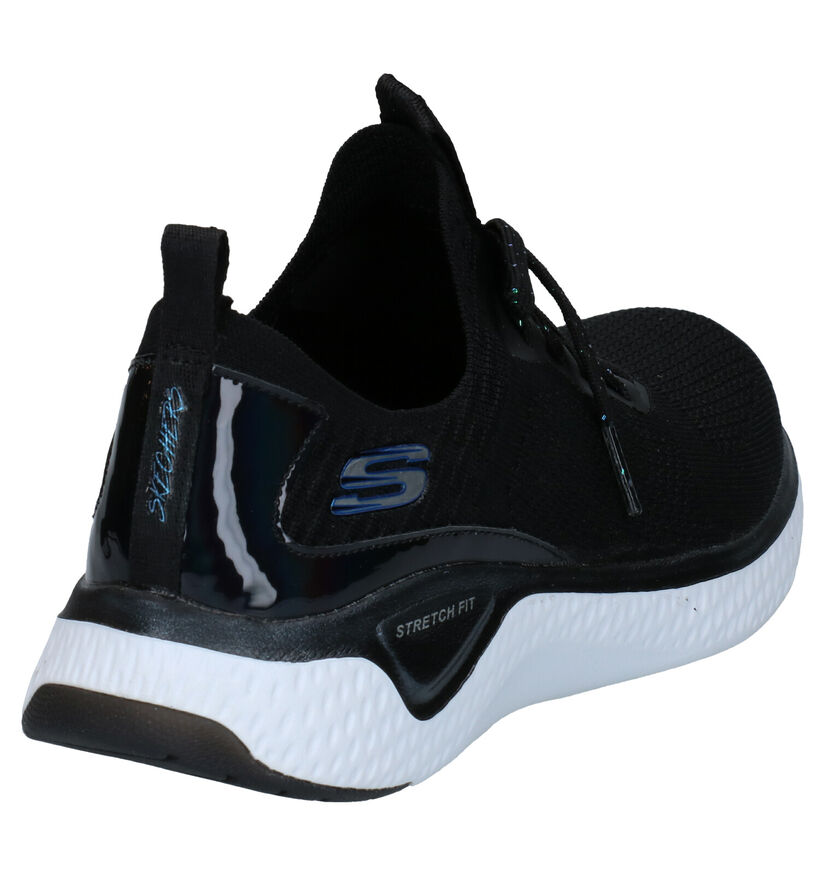 Skechers Solar Fuse Gravity Experience Zwarte Slip-on Sneakers in kunstleer (279342)