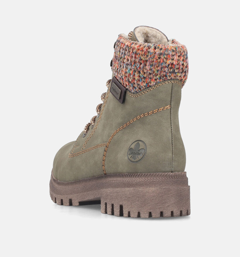 Rieker Lichtgroene Veterboots voor dames (379875)