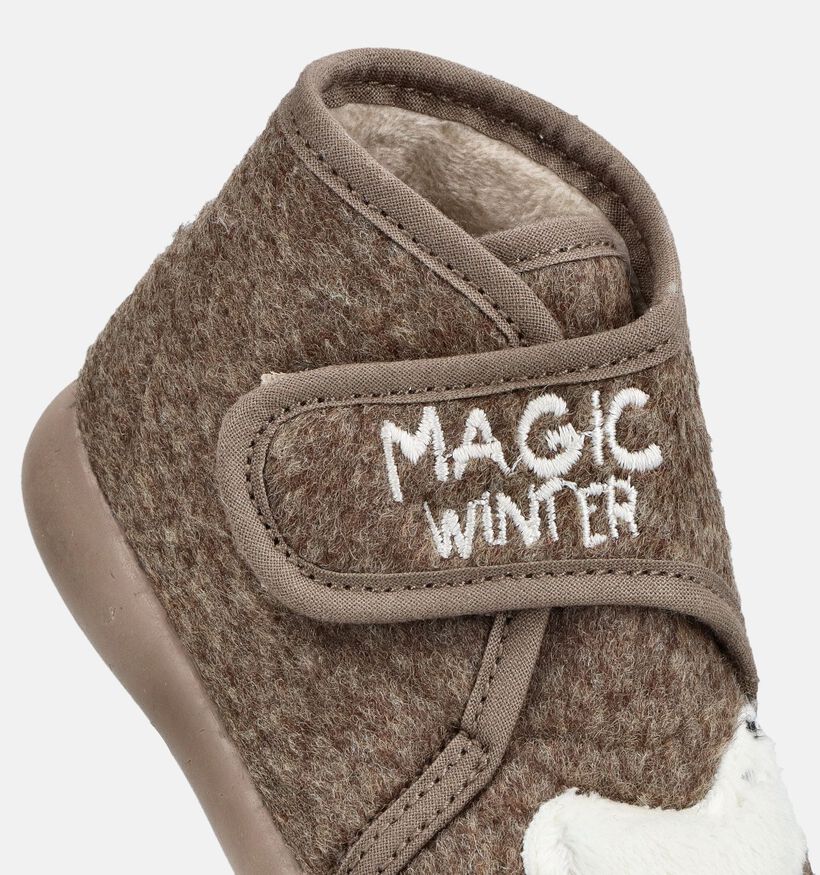 Milo & Mila Bruine Gesloten Babypantoffels voor jongens, meisjes (381141) - geschikt voor steunzolen