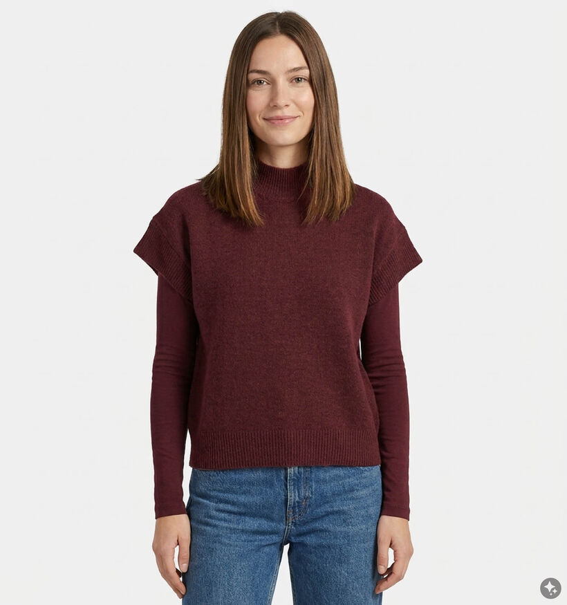 Deeluxe Original Adeline Bordeaux Trui met Korte Mouwen voor dames (382274)
