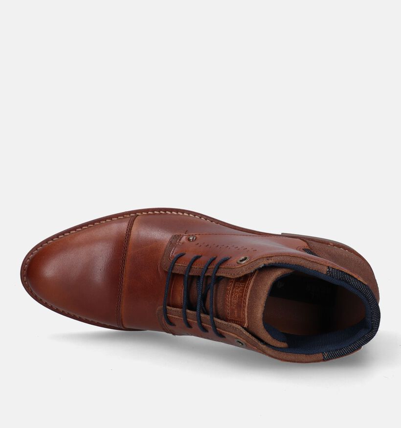 Bullboxer Cognac Hoge Veterschoenen voor heren (332304) - geschikt voor steunzolen