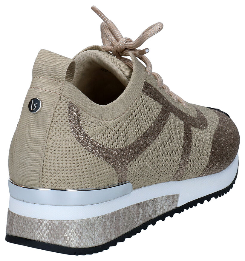 La Strada Baskets casual en Beige foncé en textile (289555)