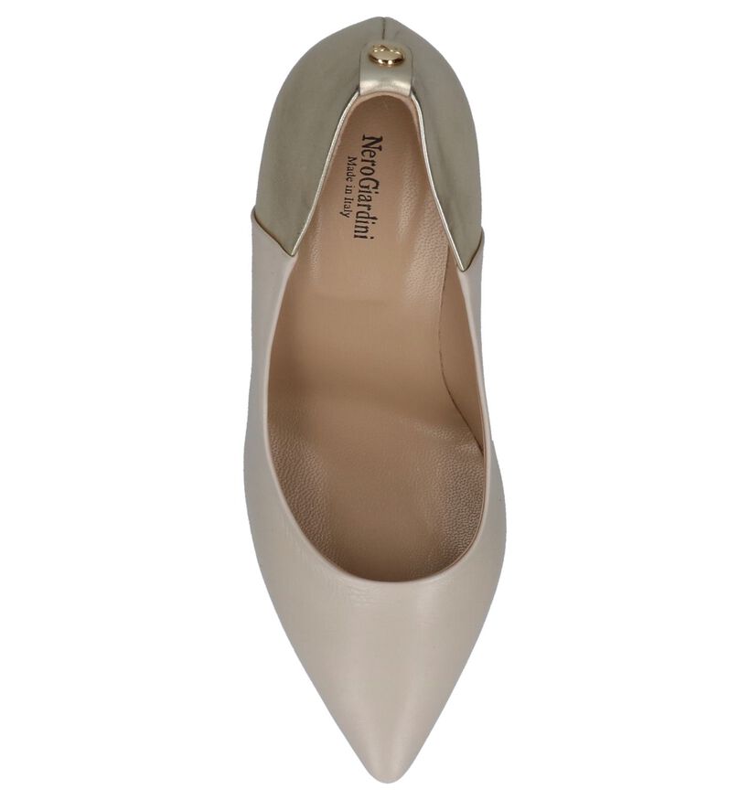 Beige/Gouden High Heel Pumps NeroGiardini in leer (240947)