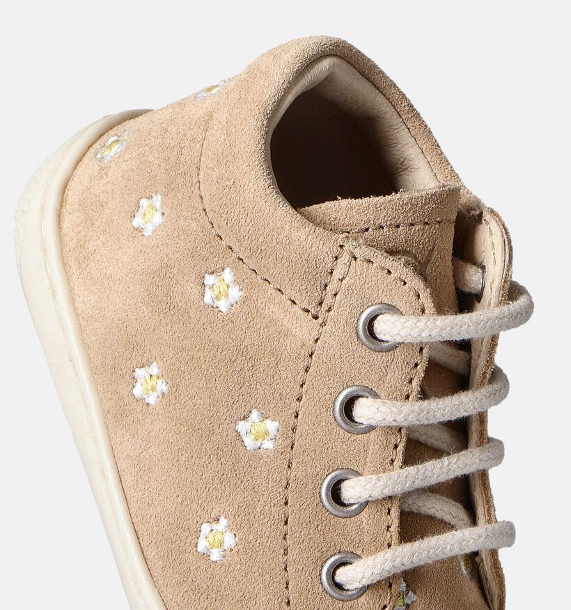 Naturino Cocoon Suede Embroidery Chaussures pour bébé en Beige pour filles (355340) - pour semelles orthopédiques